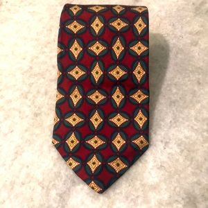 Brooks Brothers BFS Silk Tie Mens Necktie Red Green Maroon Classic Made in USA